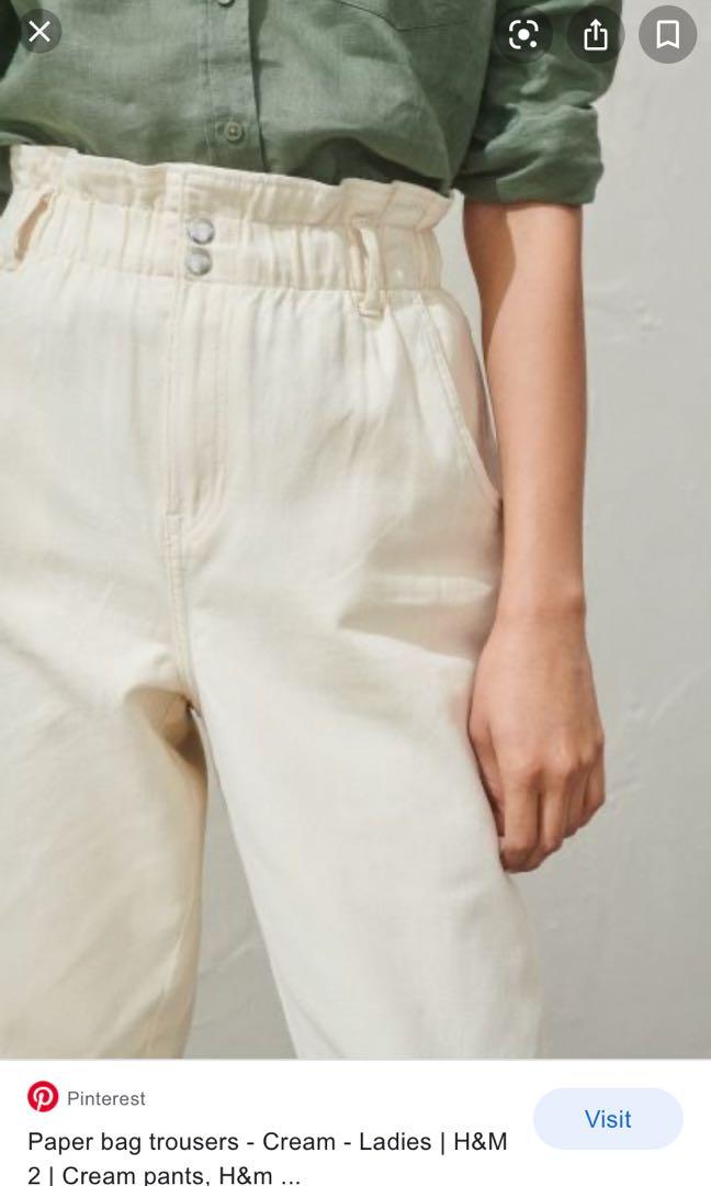 H M Paper Bag Trousers Women s Fashion Bottoms Other Bottoms on Carousell