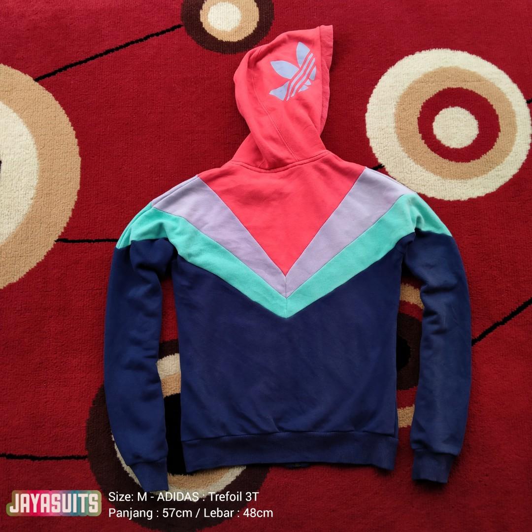 Jaket Hoodie ADIDAS Original Trefoil Tiga Warna Fesyen Pria Pakaian Baju Luaran di Carousell