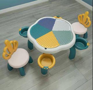 KidsMoment 2 in 1 Lego Table & Activity Table with Crown Chair