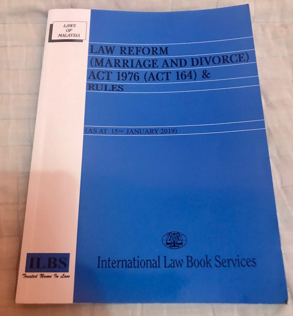 Law Reform Marriage And Divorce Act 1976 Act 164 Rules Books Stationery Books On Carousell