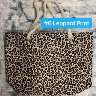 Leopard and tropical leaf plantita tote bag