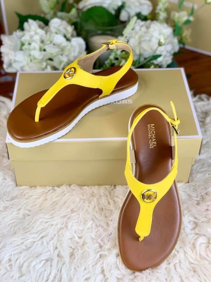 Yellow mk sandals on sale