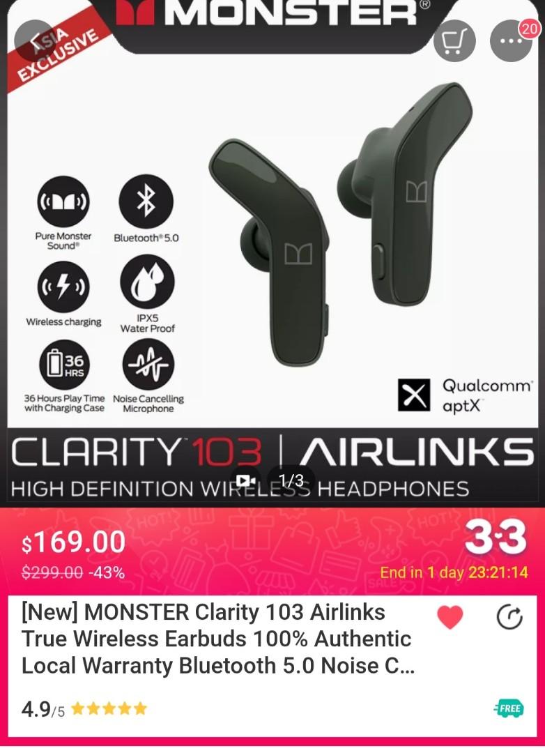 Monster clarity 103 on sale