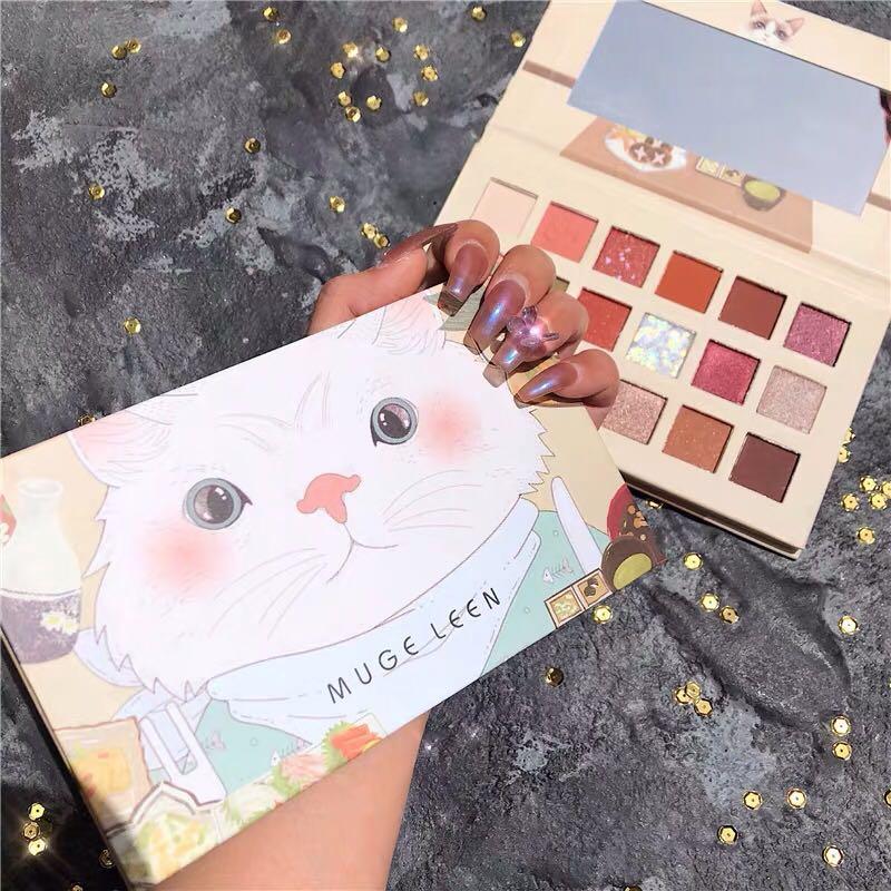 Muge Leen Eyeshadow Palette (18 colors)-White Cat Version , Beauty ...