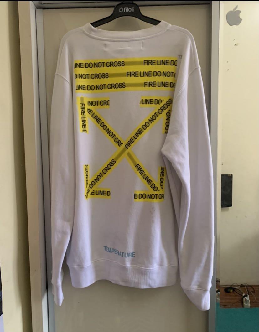 Off white online firetape crewneck