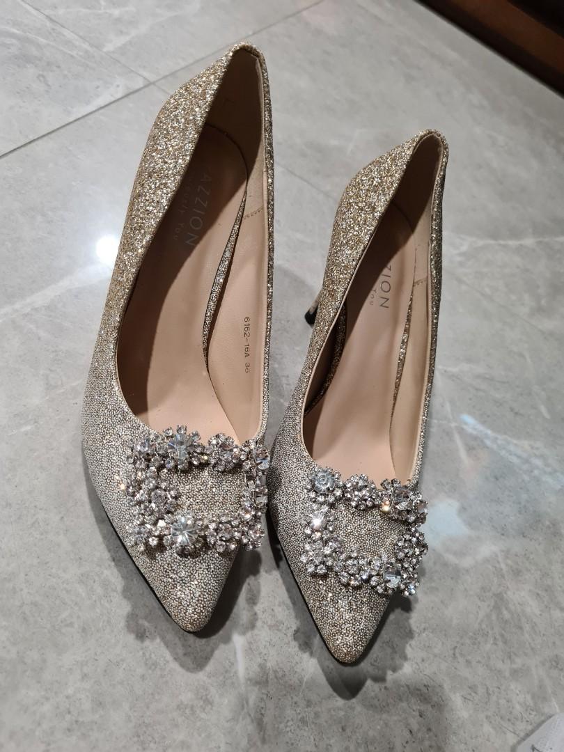 pazzion wedding gold heels