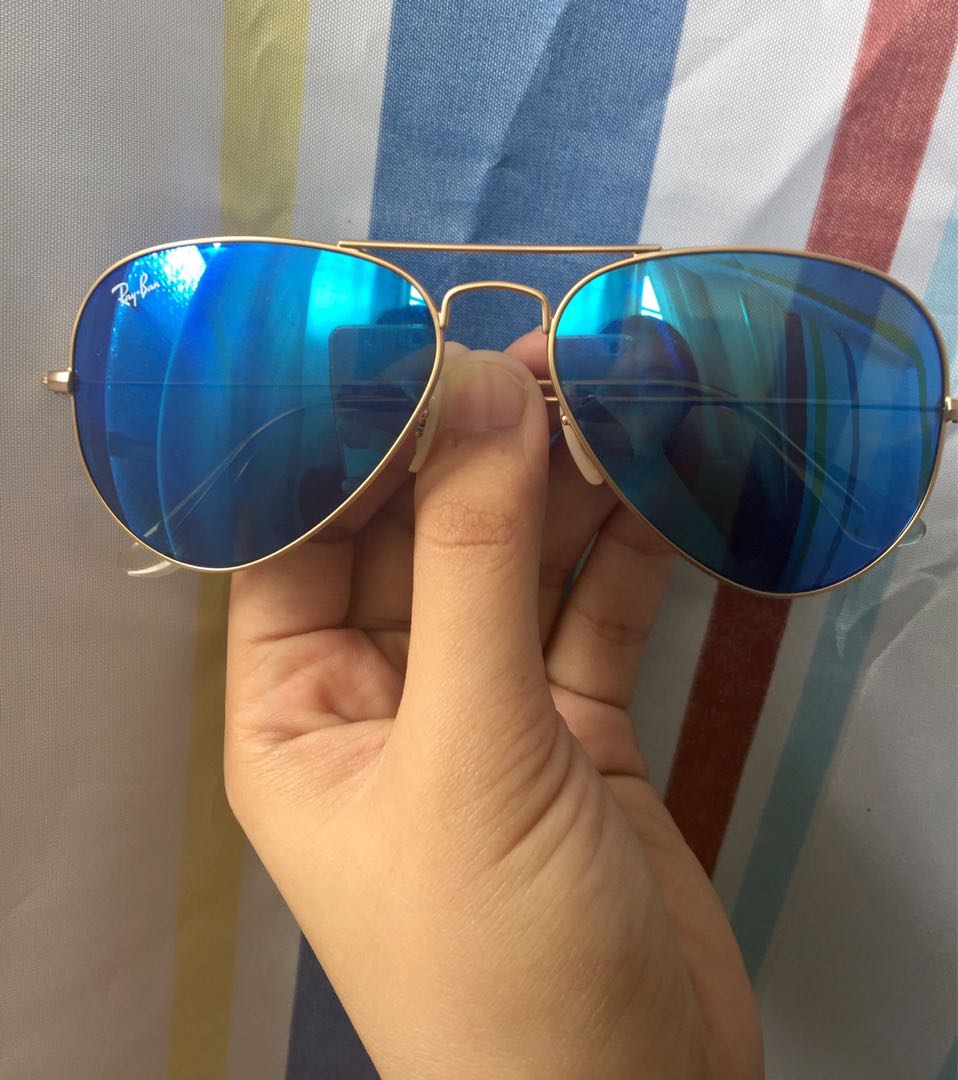 Ray Ban Aviator Flash Lens Men S Fashion Watches Accessories Sunglasses Eyewear On Carousell