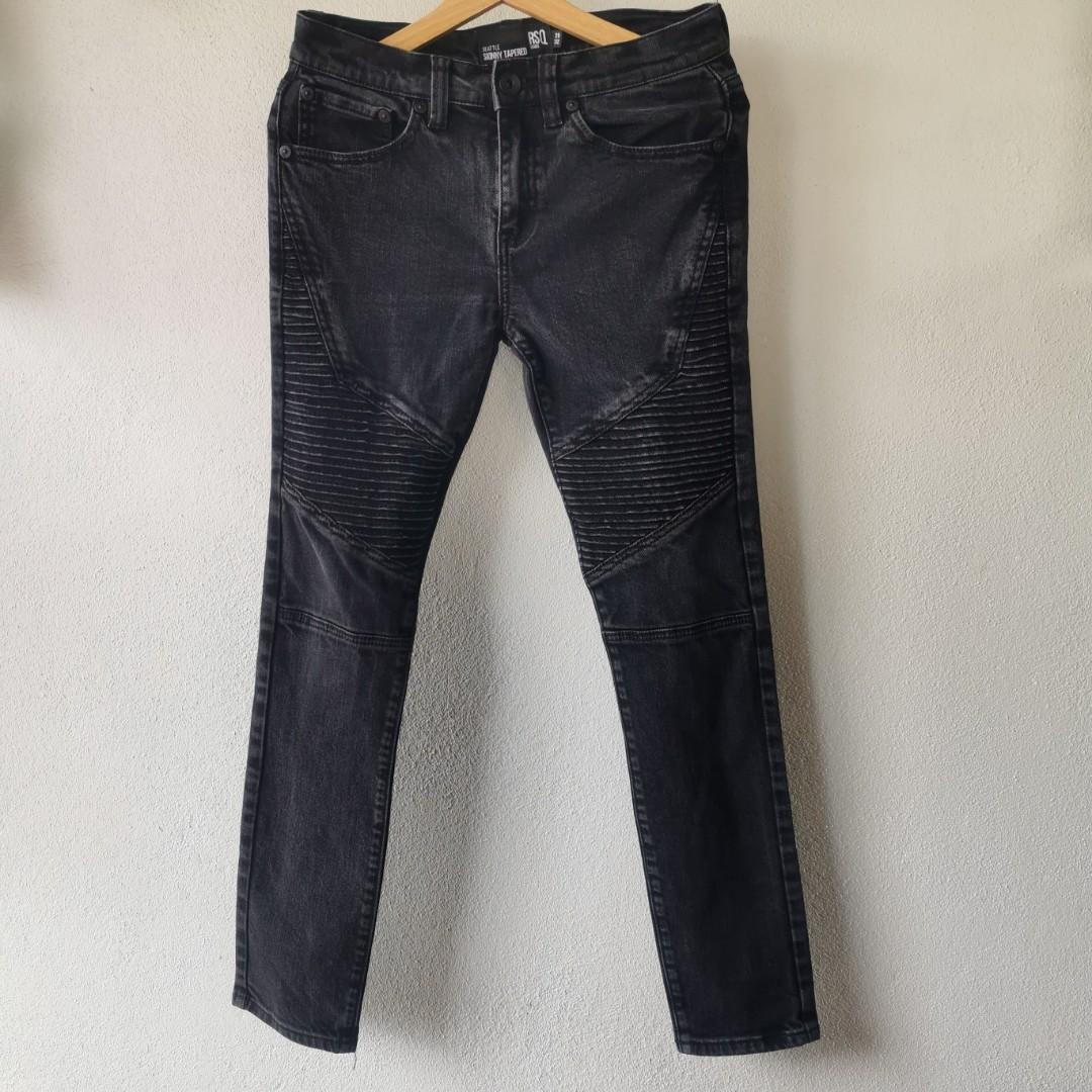 Tapered online biker jeans