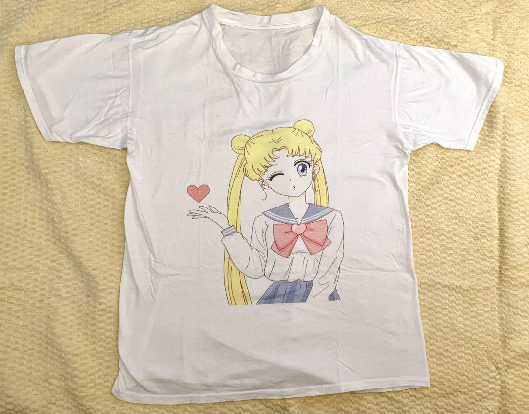 Sailor Moon White Shirt, Women's Fashion, Tops, Shirts on Carousell