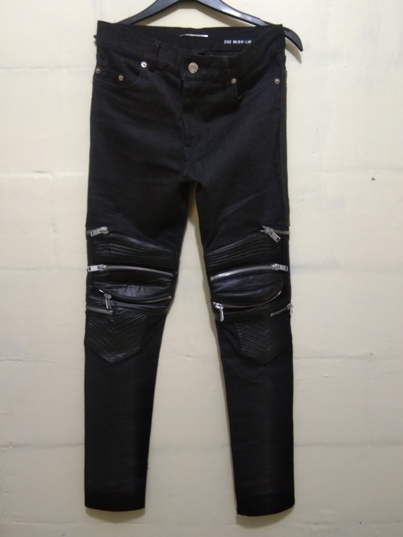 Saint Laurent biker jeans, Fesyen Pria 