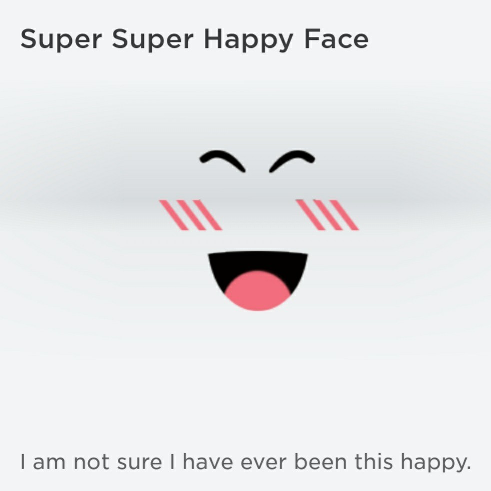 Roblox Limited Item Super Super Happy Face CLEAN Australia