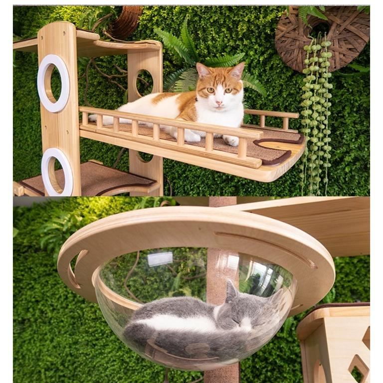 ultra premium cat playground condo tree capsule not cage litter box sand tray