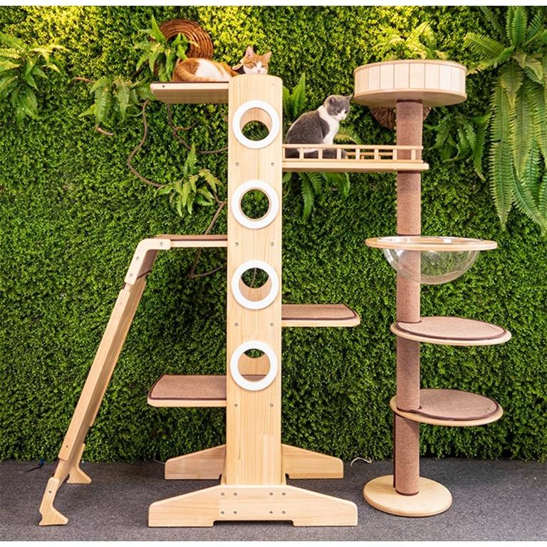 ultra premium cat playground condo tree capsule not cage litter box sand tray