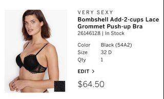 Victoria Secret add 3 cups push up bra