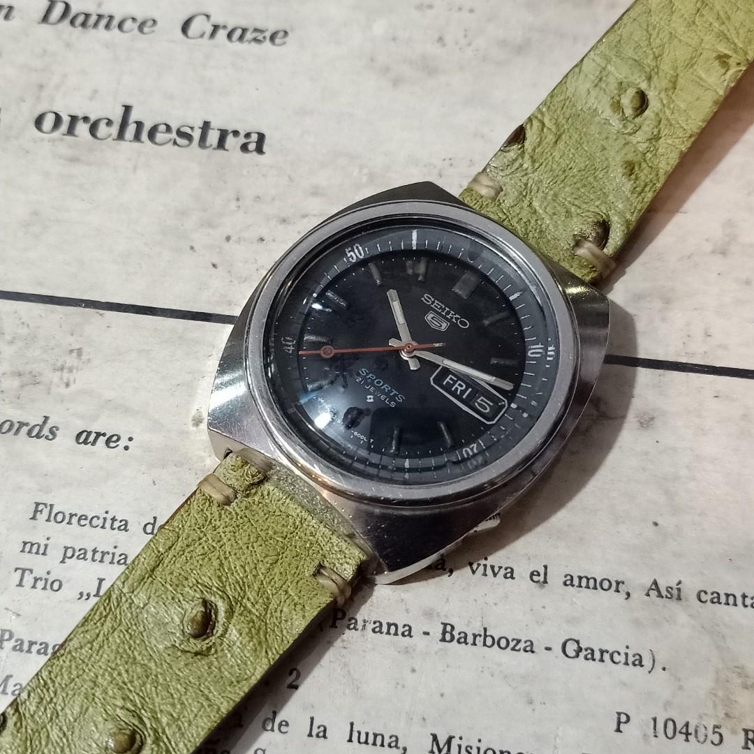 Vintage Seiko 5 Sport 6319-6000, Fesyen Pria, Jam Tangan di Carousell
