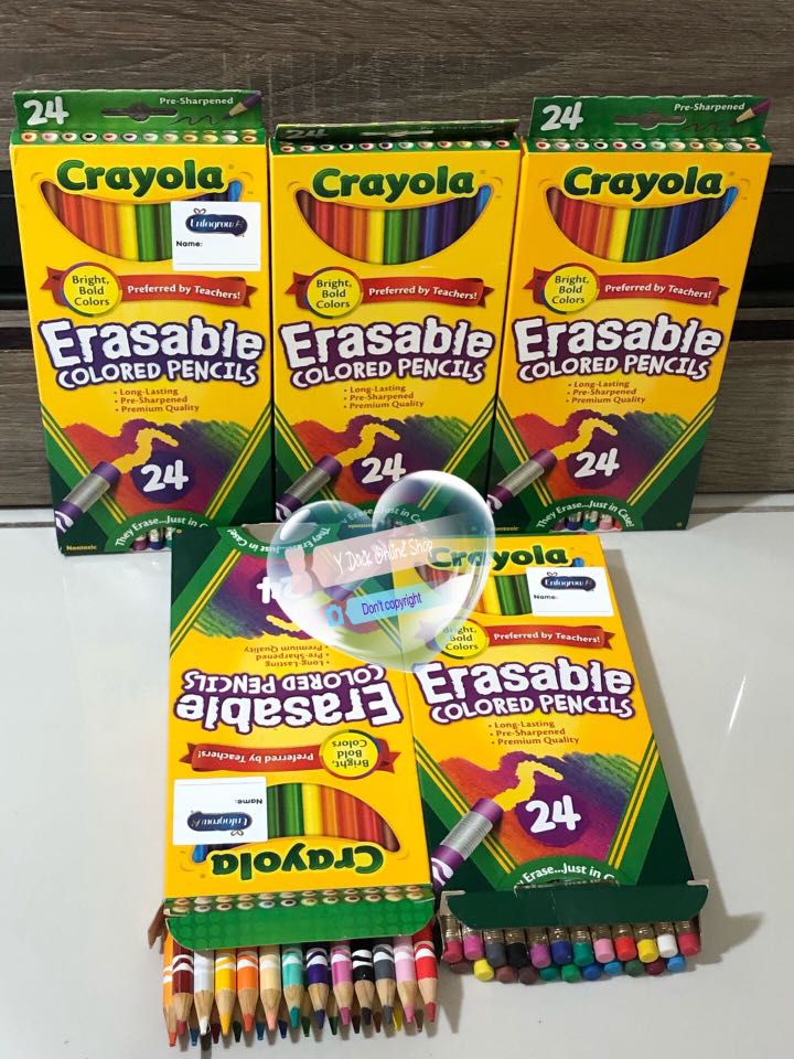 100% Original Crayola - Normal 24CT Color Pencils -LONG- Non ...