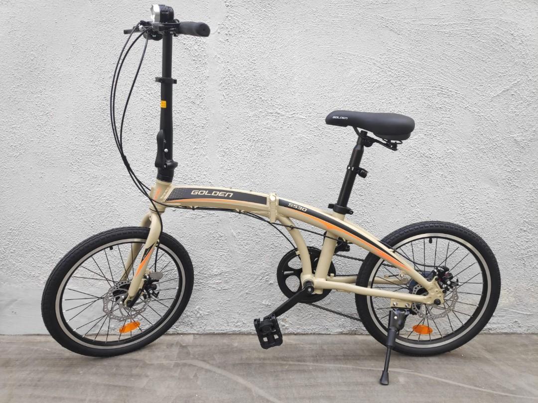 golden folding bike