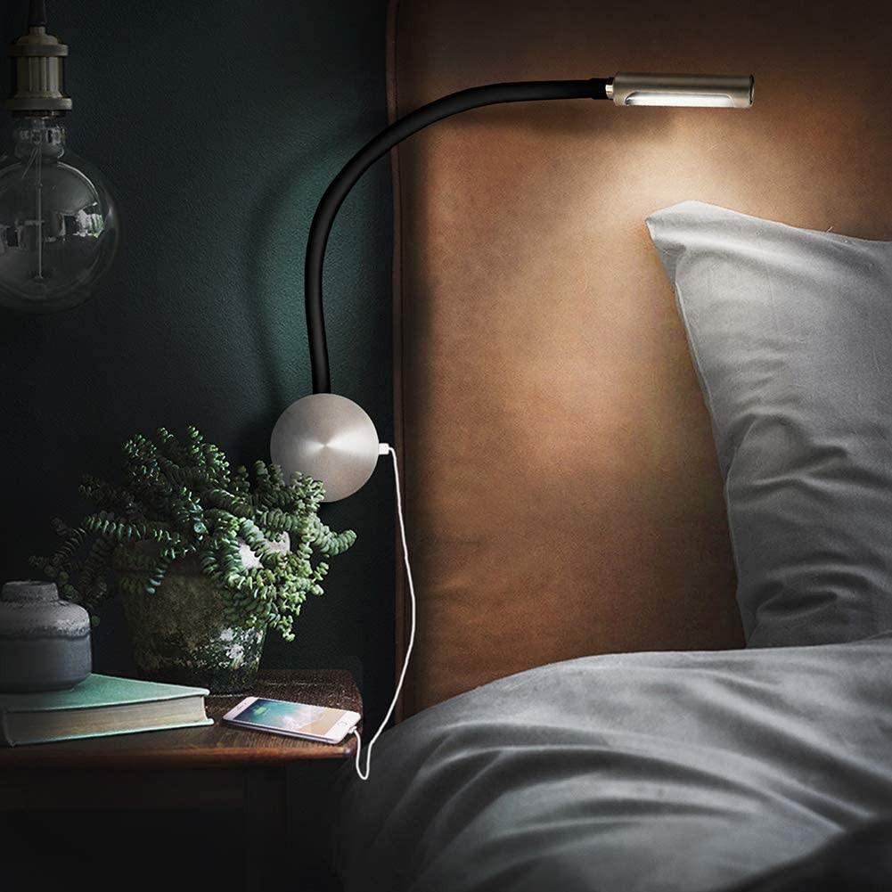 UK PLUG acegoo Bedside LED Reading Light Dimmable Flexible