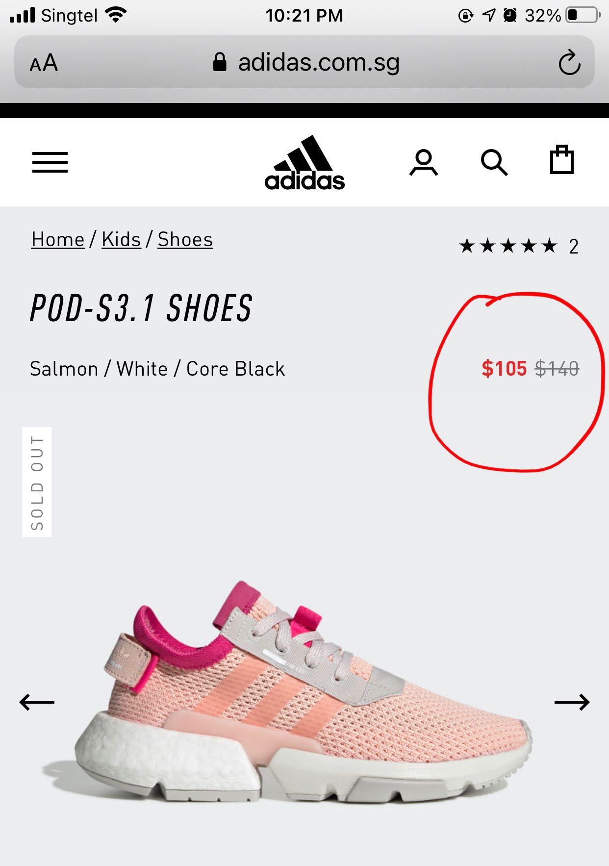 Adidas POD S3.1 Performance SHOES with Boost Peach Pink Suitable for Primary School Girls Teenage Sneakers Sports Shoe Running Hiking Exercise Shoes NMD Women s Fashion Footwear Sneakers on Carousell