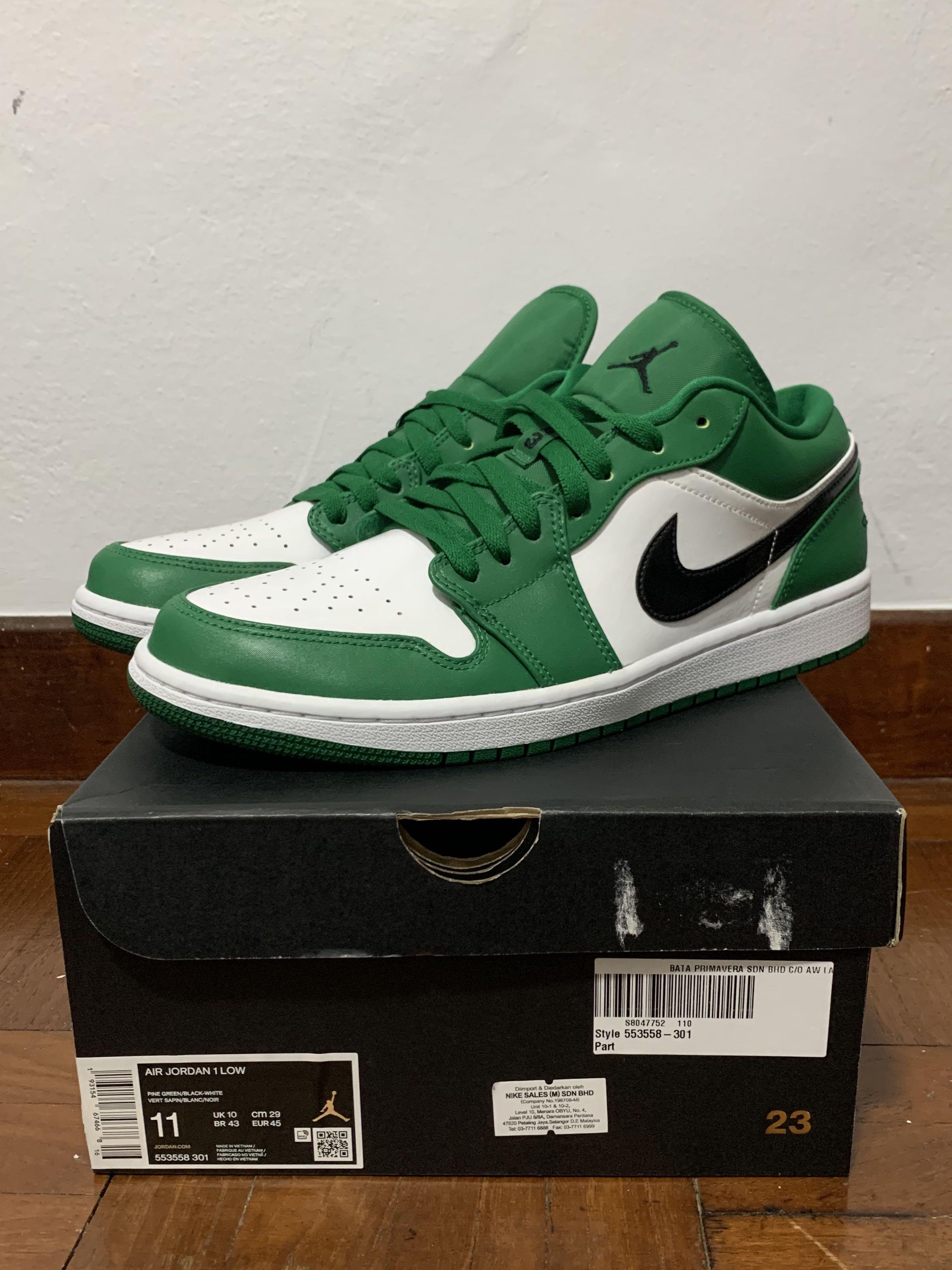 pine green air jordan 1 low
