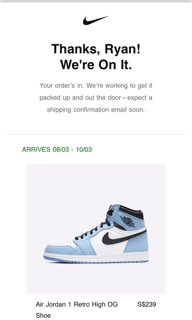 Air Jordan 1 University Blue, Men's Fashion, Footwear, Sneakers on Carousell