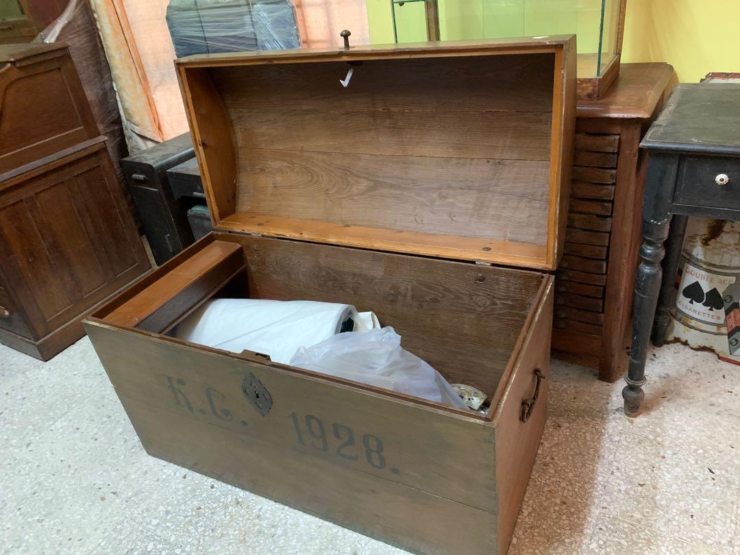 Antique Captain Chest, Furniture & Home Living, Home Decor, Clocks on