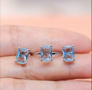 Aquamarine Earrings and Ring