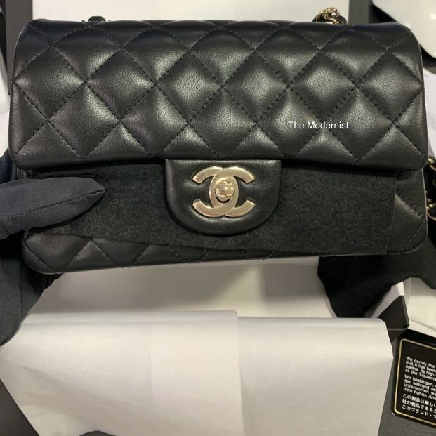 Authentic Chanel Mini Rectangular Black Lambskin Gold Hardware A69900  Y04059 94305, Luxury, Bags & Wallets on Carousell