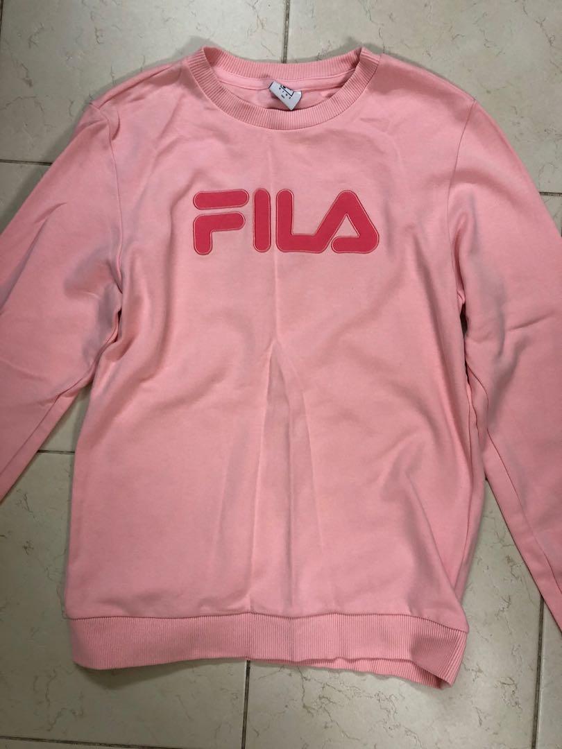 Fila Pink Sweater, Fashion, Tops, Other Tops on Carousell