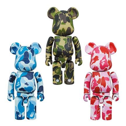 Be@rbrick 200% Bape ABC Camo Bearbrick Chogokin Pink Green Blue Set