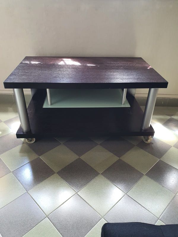 Black Tv Console with rollers, Furniture & Home Living, Furniture