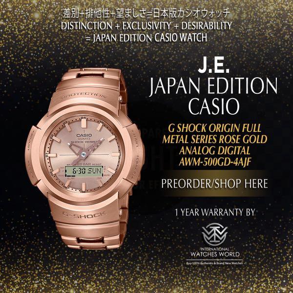 CASIO JAPAN EDITION G SHOCK REVIVAL FULL METAL SERIES AWM-500GD-4AJF ROSE  GOLD