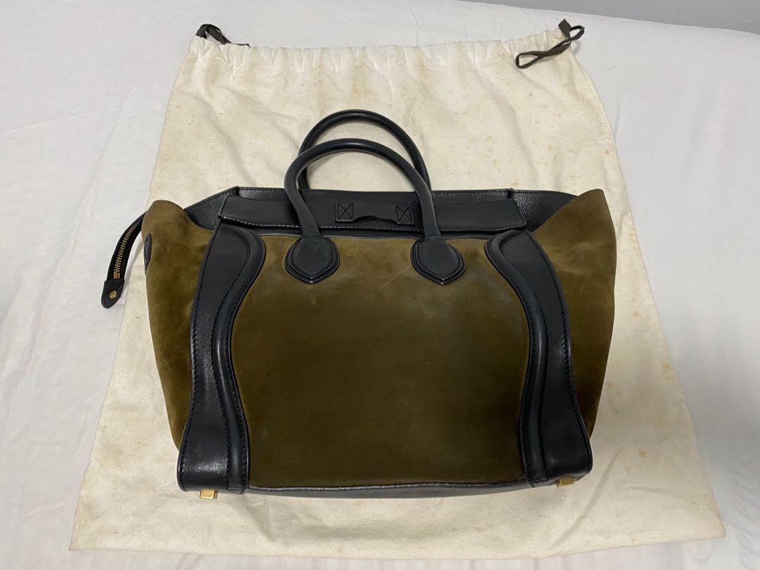 Celine Mini Luggage Handbag (Category: Luxury Bags & Wallets) located in Manila. Submitted by rofi8 (Listing ID 1073519841, Image 2). Description: Authentic Celine mini luggage handbag Khaki suede black leather Comes with dustbag Pm for more photos Price is negotiable Qc, libis area.