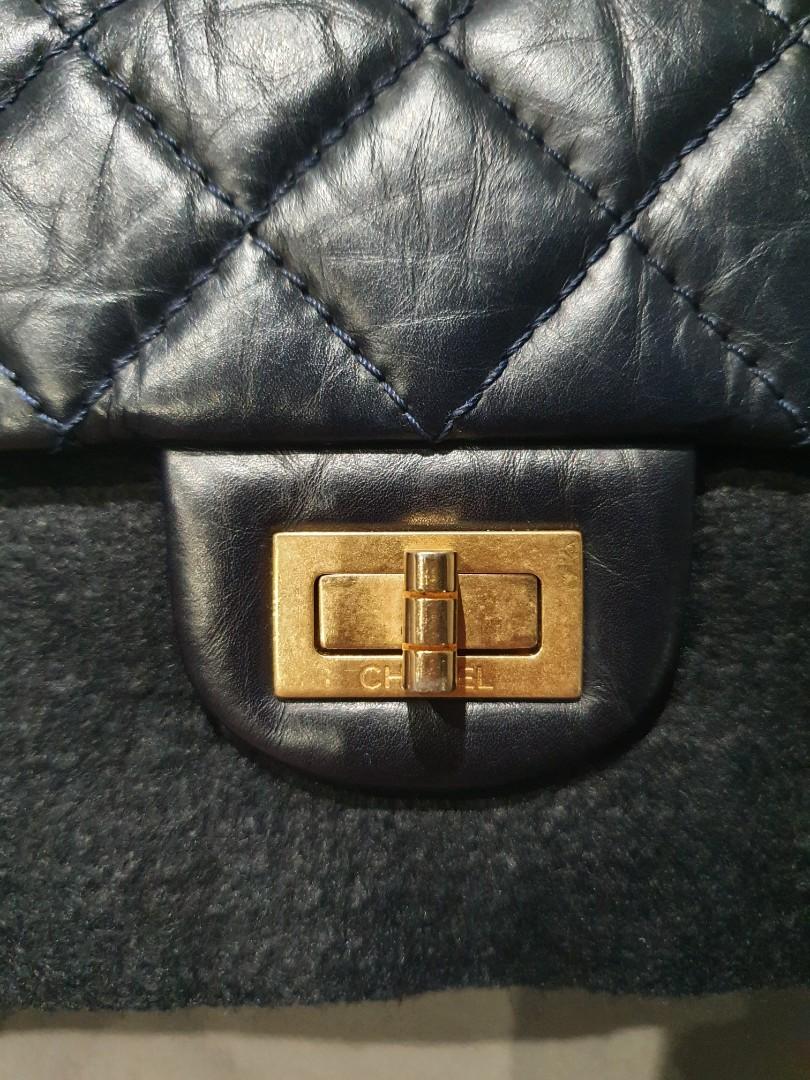 CHANEL CLASSIC REISSUE 2.55 Flap Quilted Calfskin 226 Navy Blue Ruthenium  Chain $3,250.00 - PicClick