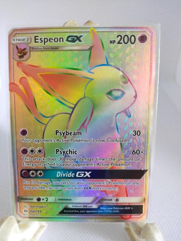 Espeon GX S&M Base Secret/Hyper Rare Pokémon , Full Rainbow, Hobbies & Toys, Toys & Games on
