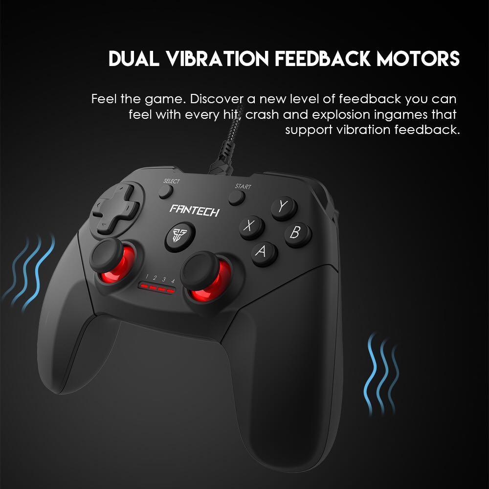 FANTECH GP12 REVOLVER Wired Gaming Controller Gamepad Joystick for PC / PS3 (Category: Controllers) located in Caloocan City. Submitted by dragndropretail (Listing ID 1073500769, Image 3). Description: ✅ 💯ORIGINAL ✅ For PC / PS3 ✅ Wired USB Plug & Play ✅ Ergonomic shape & weight favored by esports athletes ✅ Soft Grip. Feel Comfortable in your hands for hours of gaming ✅ Dual Vibration Feedback Motors ✅ Dual Mode ✅Familiar Console-Like Layout ✅ 