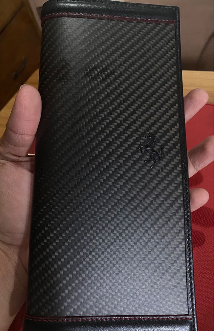 Ferrari Carbon fiber long wallet, Luxury, Bags & Wallets on Carousell