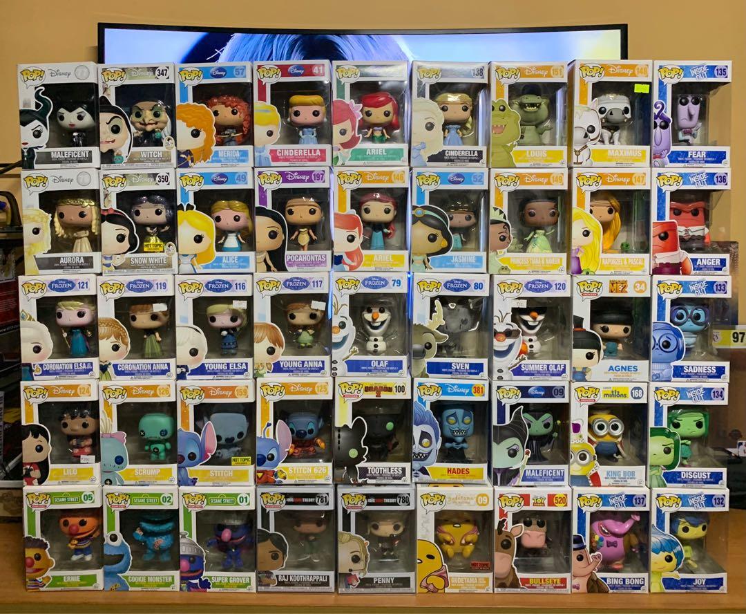 Funko Pop (Category: Designer & Blind Box Toys) located in Caloocan City. Submitted by googiegoogie (Listing ID 1073437504, Image 1). Description: 💜 price list is posted; dm me if u have questions 💜 most of them are sold as sets only 💜 dm me for more pics 💜 Add 50 for .5mm protectors 💰 MOP: GCash 🚚 MOD: Grab/Lalamove/Ggx/Shopee Checkout Sold items/sets: ❌ Cookie Monster ❌ Ernie ❌ Super Grover ❌ Gudetama ❌ Pocahontas ❌ Jasmine ❌ Hades ❌ Bull