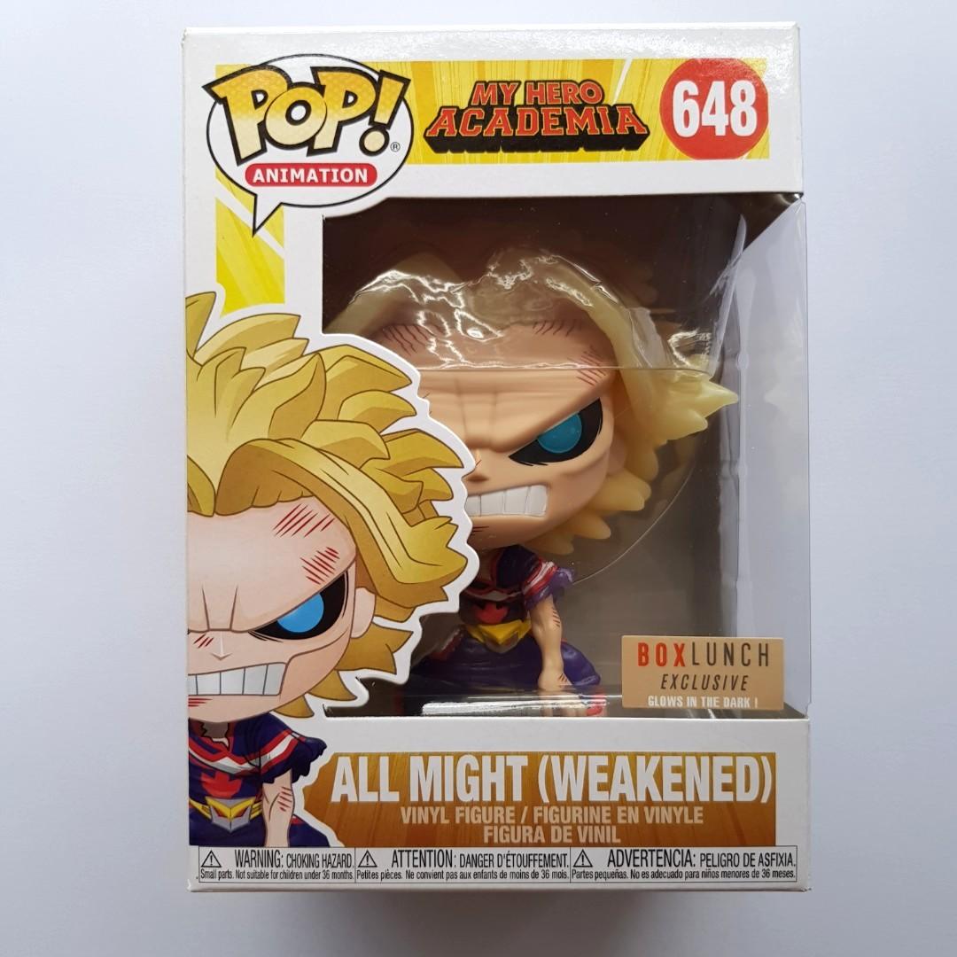 Funko Pop All Might Weakened Gitd Boxlunch 648 My Hero Academia Hobbies Toys Toys Games On Carousell