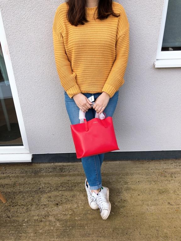 Furla Sally Tote Bag Small Red