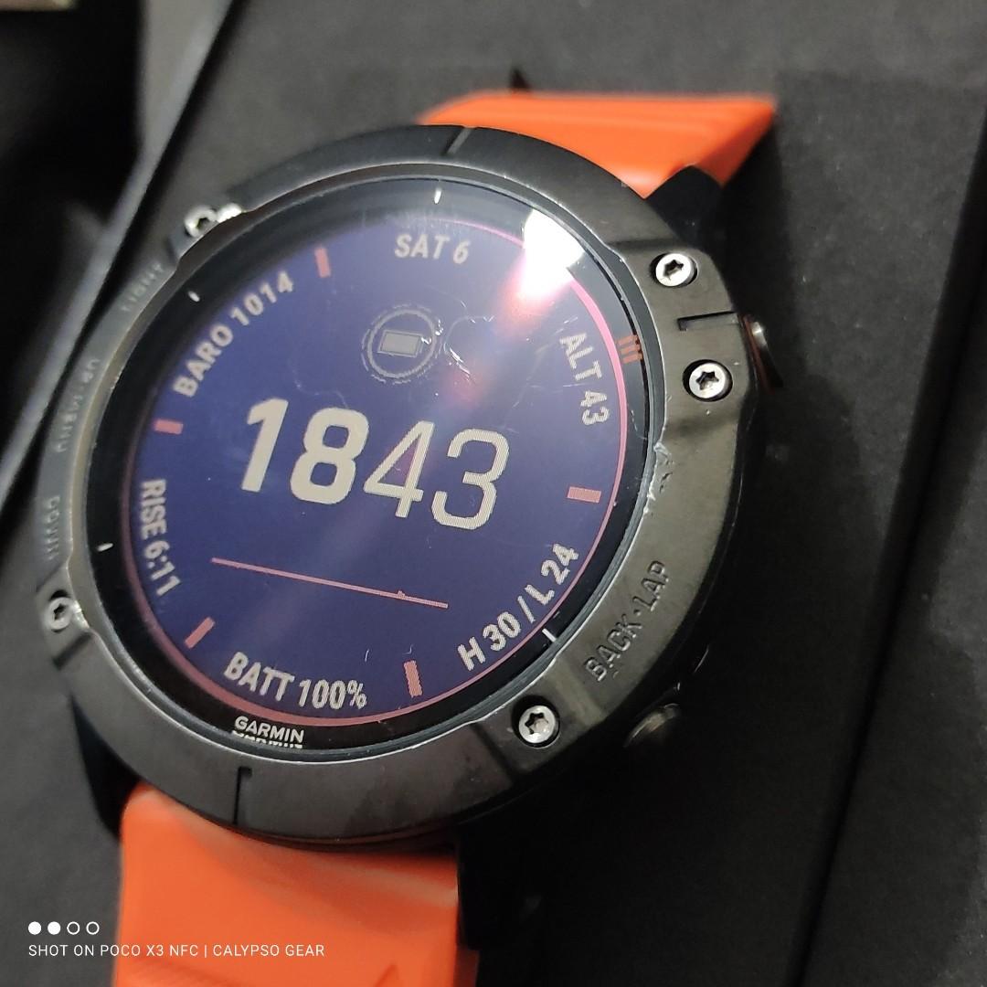 Garmin Fenix 6X Pro Solar Titanium with Titanium Bracelet, Fesyen Pria, Jam  Tangan di Carousell