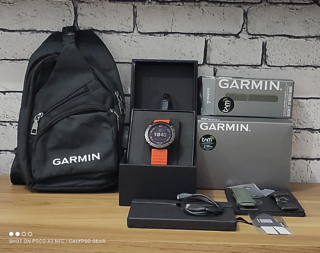 Garmin Fenix 6X Pro Solar Titanium with Titanium Bracelet, Fesyen Pria, Jam  Tangan di Carousell