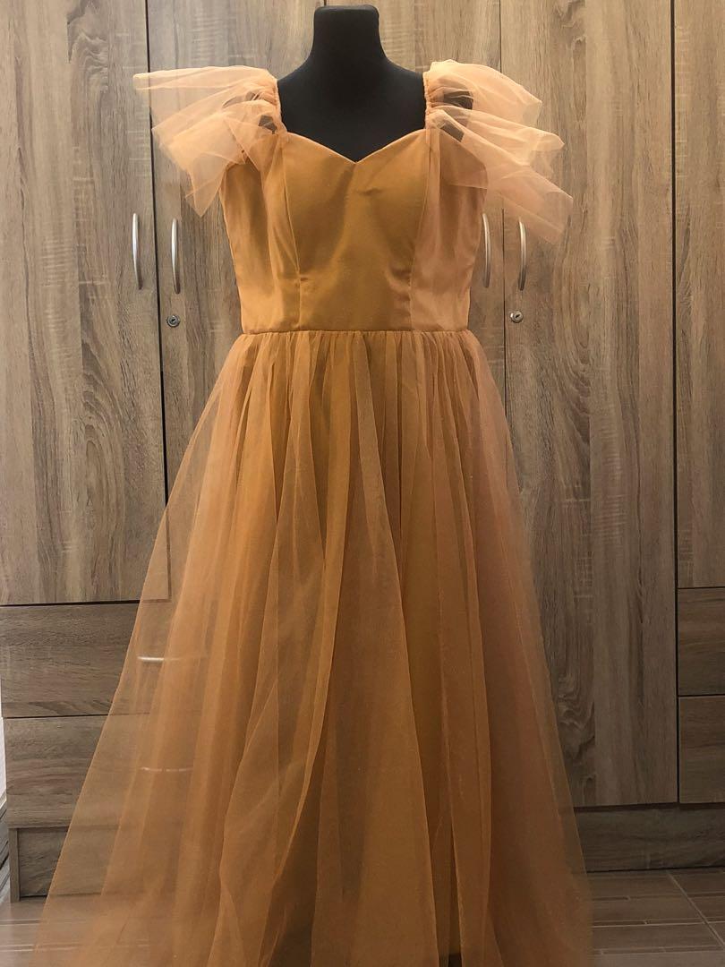 Goldenrod bridesmaid dresses clearance
