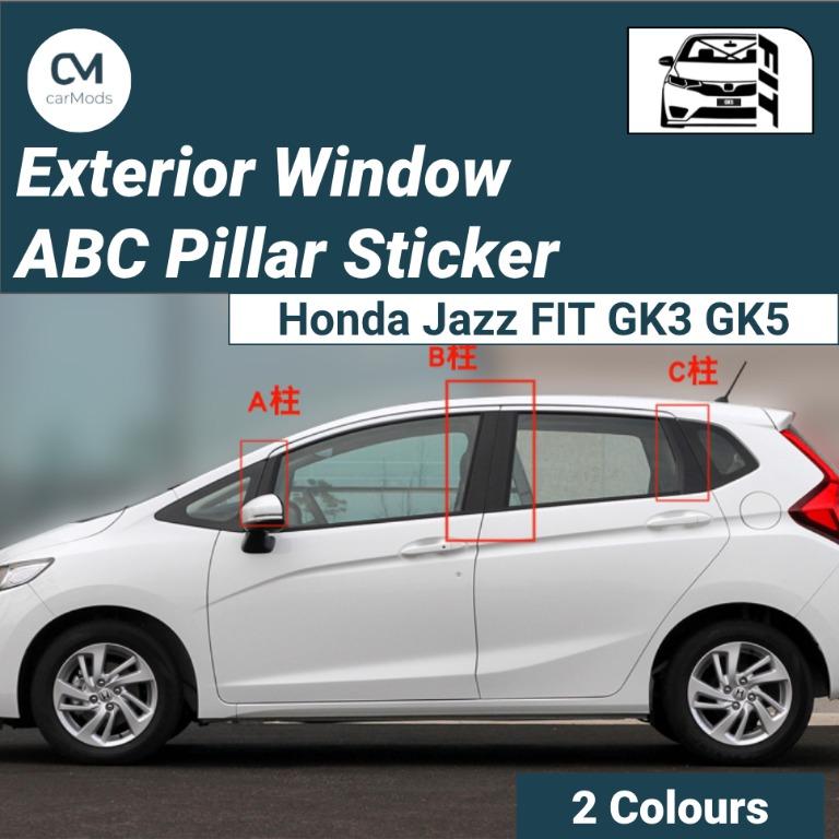 Honda Fit Jazz Gk Windows Abc Pillars Sticker Gloss Black Carbon Fibre Car Accessories Accessories On Carousell