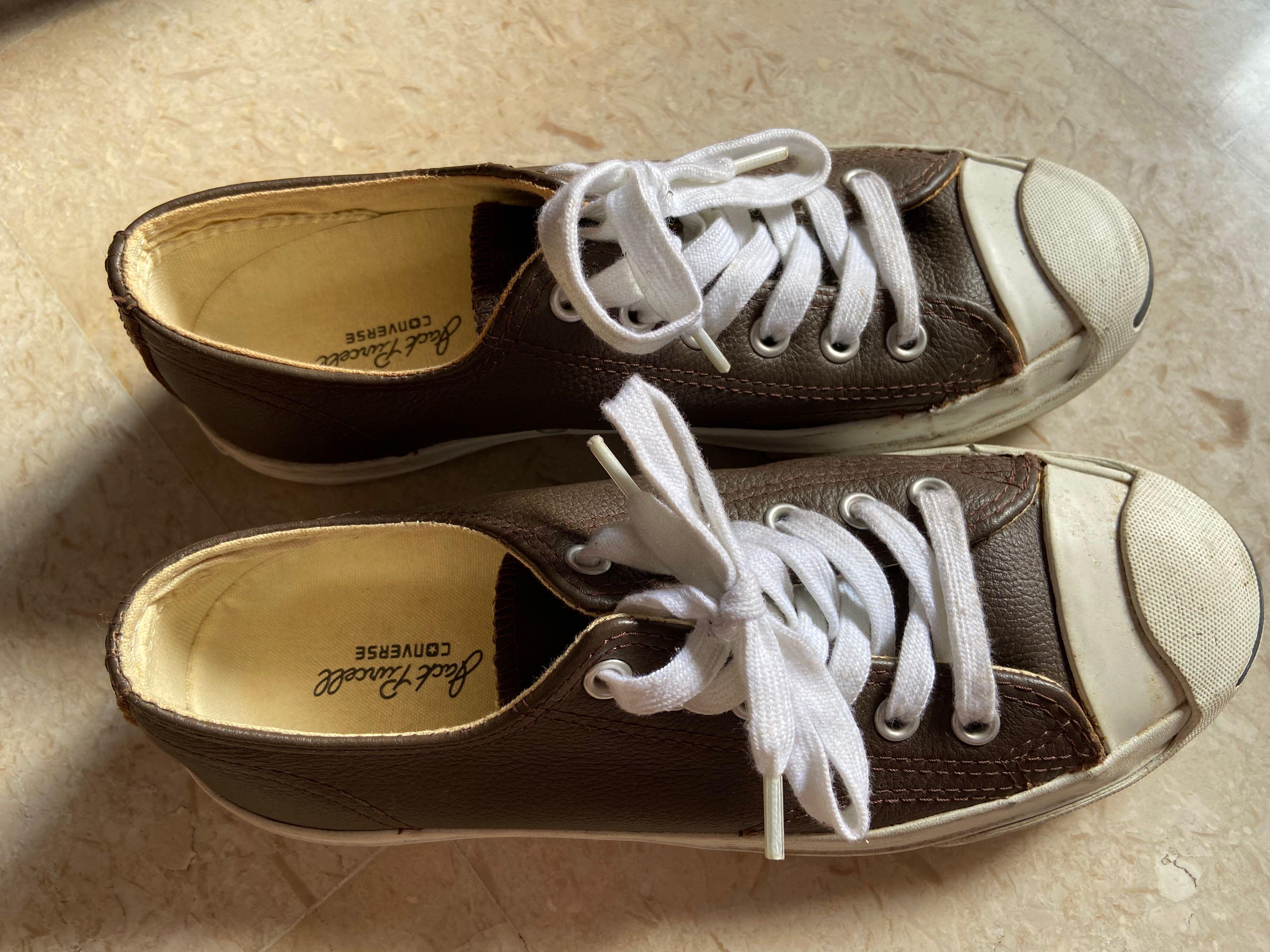 Jack Purcell Converse Leather Sneakers in Brown (Size 37.5), Women's Fashion, Footwear, on Carousell