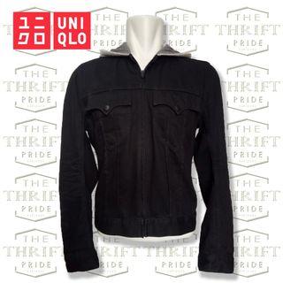 Jaket Jeans Hoodie Vintage Uniqlo , not zara , hnm or forever 21