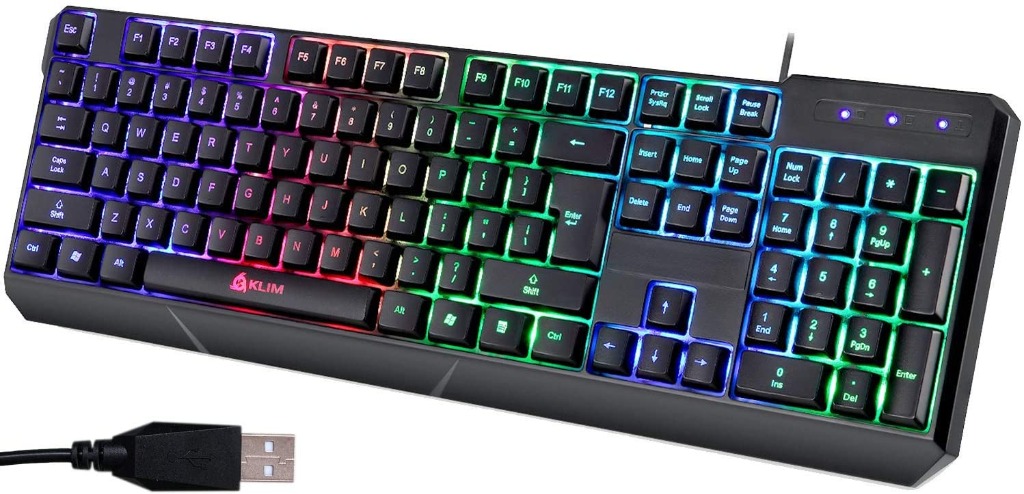 KLIM Chroma Gaming Keyboard Wired USB Durable Ergonomic