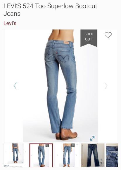 LEVI'S 524 Too Superlow Bootcut, Women's Fashion, Bottoms, Jeans on  Carousell