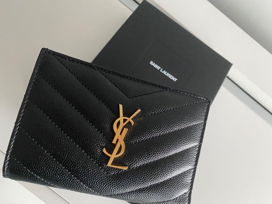Ysl monogram zippered sales two part wallet