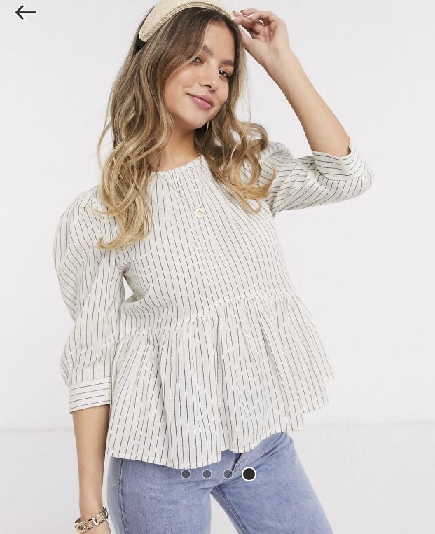 peplum puff sleeve top